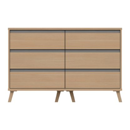 An Image of Jenson 6 Drawer Wide Chest Light Oak