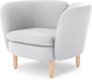 An Image of Elio Accent Armchair, Snow Grey Weave