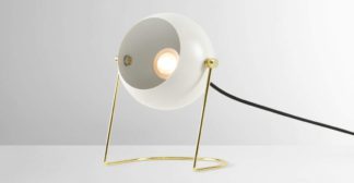 An Image of Brunswick Metal Bedside Lamp, Warm Grey and Brass