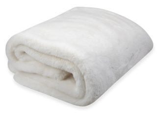 An Image of Heal's Faux Fur Throw Cream 130 x 180cm