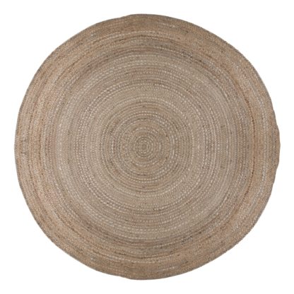 An Image of Jute Circle Rug Brown