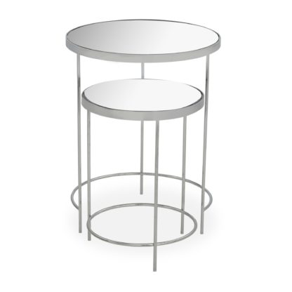 An Image of Ritz Chrome Mirrored Nest of Tables Silver