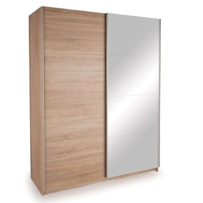 An Image of Ellum Oak Sliding Wardrobe Natural