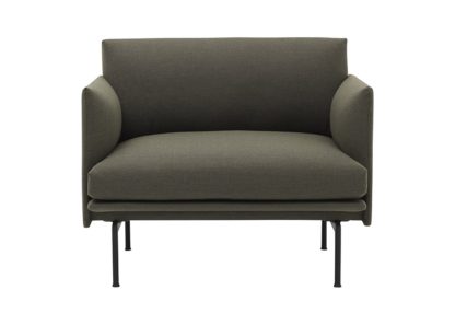 An Image of Muuto Outline Chair Kvadrat Remix 163 Dark Grey
