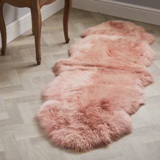 An Image of Double Pelt Sheepskin Rug Blush