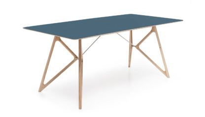 An Image of Gazzda Fawn Tink Table Blue 160cm