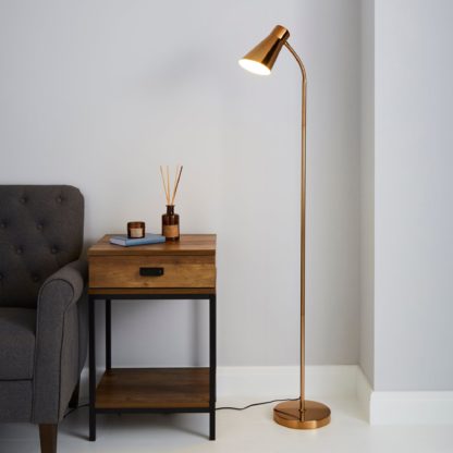 An Image of Kurtis Gold Floor Lamp Gold