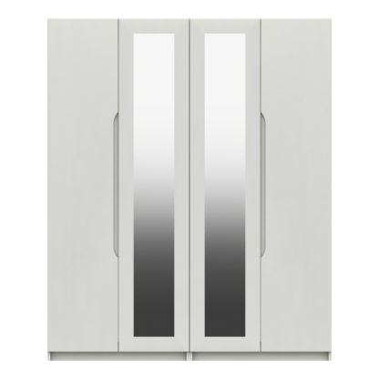 An Image of Legato 4 Door Mirrored Wardrobe Dark Grey