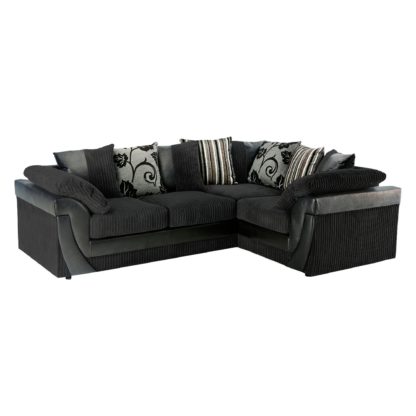 An Image of Lush Scatter Back Right Hand Corner Sofa Black