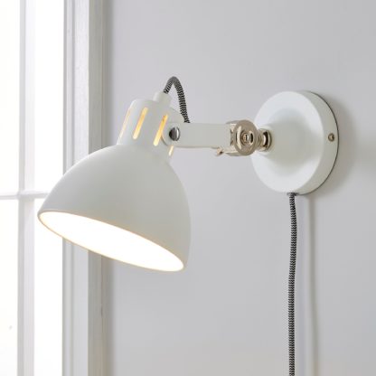 An Image of Poppy Easy Fit Wall Light Plug In White White