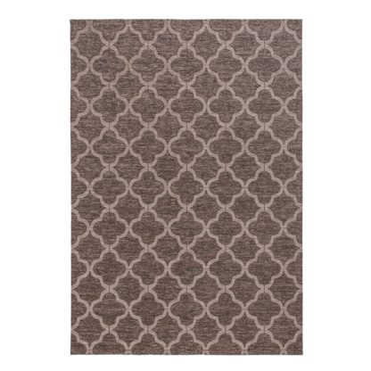 An Image of Grey Trellis Chenille Rug Grey