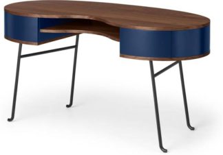 An Image of Pendelbury Desk, Walnut & Royal Blue