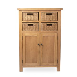 An Image of Sherbourne Oak Shoe Storage Natural