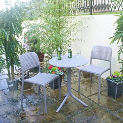 An Image of Step 2 Seater Dove Grey Bistro Set Grey