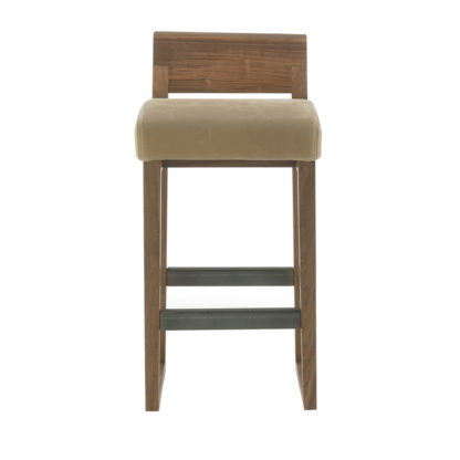 An Image of Riva 1920 Dino Hi Stool Kanyon Leather Walnut 88cm