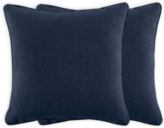 An Image of Marzia Set of 2 Cushions, 44 x 44cm, Midnight Blue