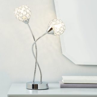An Image of Portia Acrylic Beaded Table Lamp Chrome