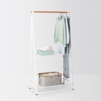 An Image of Brabantia Large White Linen Clothes Rack White