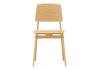 An Image of Vitra Chaise Tout Bois Dining Chair Felt Glides Natural Oak