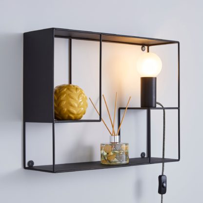 An Image of Bradford Shelf Wall Light Matt Black