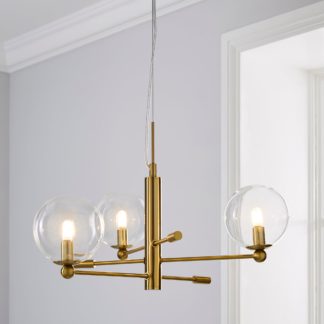 An Image of Nour 3 Light Antique Brass Ceiling Fitting Gold