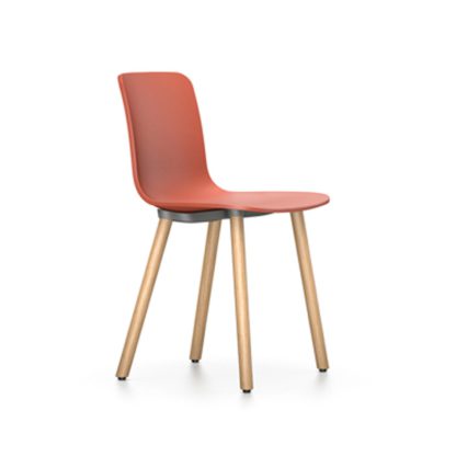 An Image of Vitra Hal Wood Chair 01 Dark Light Oak Legs