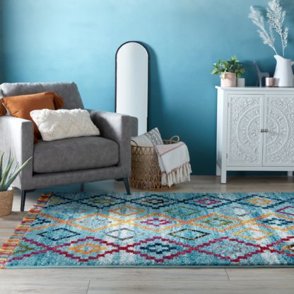 85cb528307224a8cb9862d2d5e30abfe42e1acd53fa06fd298a84a425fcc5ddf-1.jpg An Image of Kasama Berber Rug MultiColoured