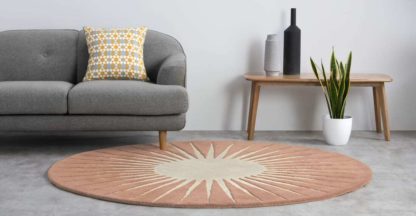 An Image of Vaserely Round Wool Rug, Large 200cm, Pink