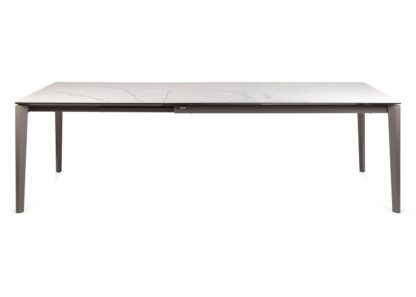 An Image of Heal's Rocca Extending Dining Table Ceramic Glass Black Top 160-260cm