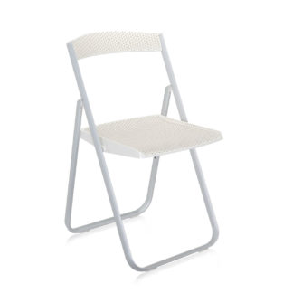 An Image of Kartell Honeycomb Folding Chair Matt White /Alumin