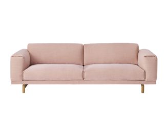 An Image of Muuto Rest 3 Seater Sofa Steelcut Trio 515 Pink