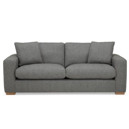 An Image of Porto Fabric 3 Seater Sofa - Dark Grey Dark Grey