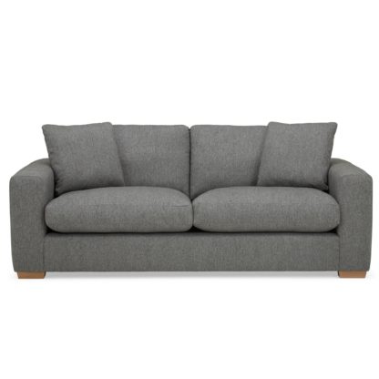 8879dbeaba505eaaf41e5c5f8923226c098534ec9193e9b990c71358e5bd866e-1.jpg An Image of Porto Fabric 3 Seater Sofa - Dark Grey Dark Grey
