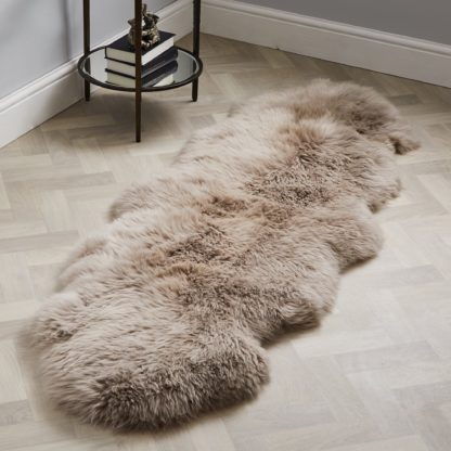 An Image of Double Pelt Sheepskin Rug Blush