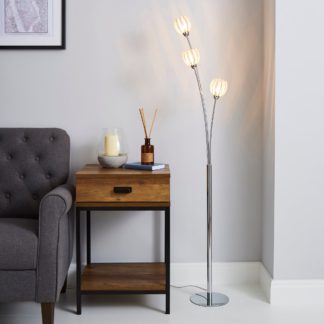 An Image of Rosa 3 Light Chrome Floor Lamp Silver