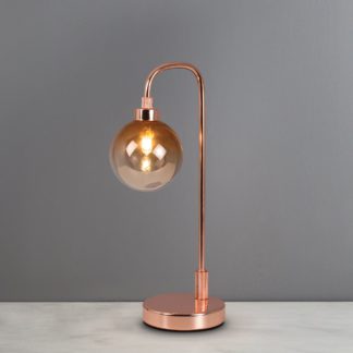 An Image of Tanner Copper and Glass Table Lamp Copper (Brown)