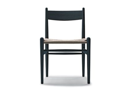 An Image of Carl Hansen & Søn CH36 Chair Black Oak Natural Cord Seat