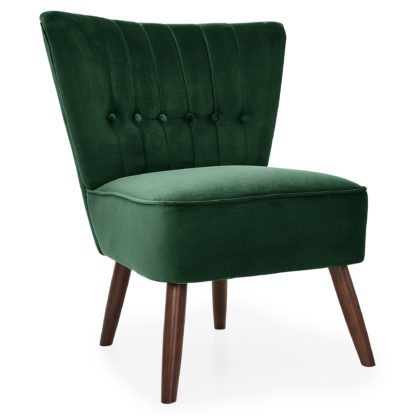 An Image of Isla Velvet Cocktail Chair - Emerald Green