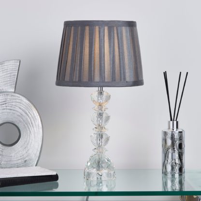 An Image of Dorma Mini Genevieve Table Lamp Grey