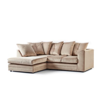 An Image of Blake Left Hand Grey Velvet Corner Sofa Grey