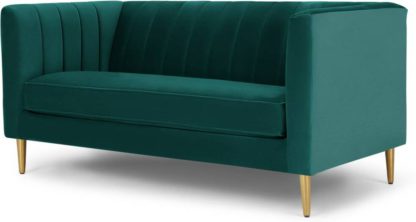 An Image of Amicie 2 Seater Sofa, Seafoam Blue velvet