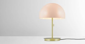 An Image of Collet Dome Table Lamp, Pink and Brushed Brass