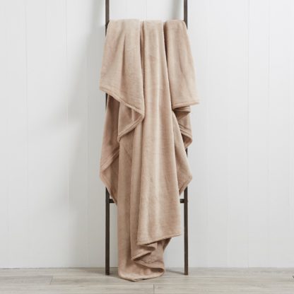 An Image of Seriously Soft 180cm x 230cm Throw Light Brown / Natural