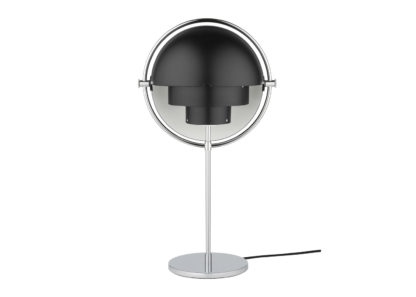 8db7028f08d2ddb9b2a81749b96088dfda93ec8c75c8562450a6268e507c574a.jpg An Image of Gubi Multi Lite Table Lamp Chrome Black Shade