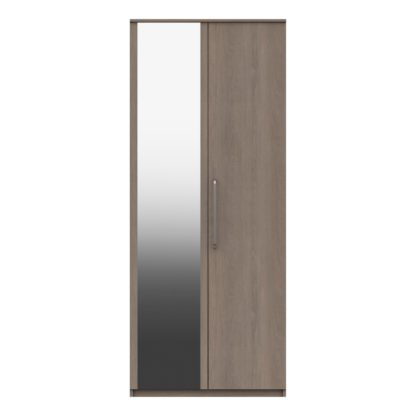An Image of Parker Beige 2 Door Wardrobe Dark Wood (Brown)