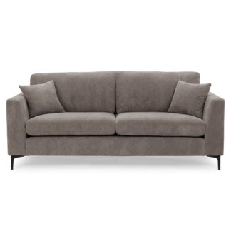 An Image of Edison Velvet 3 Seater Sofa - Grey Grey