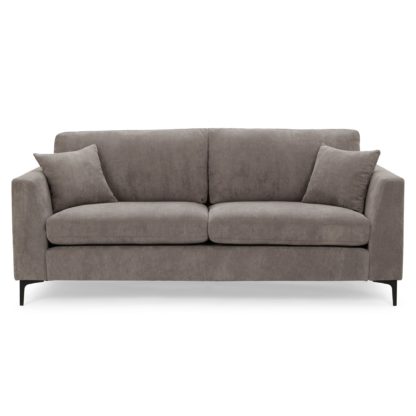 8dcb17fcf0a3c36e3e66f9c881f1b1c506ad5ef6fb95397fa8a51575f7f3484c-1.jpg An Image of Edison Velvet 3 Seater Sofa - Grey Grey