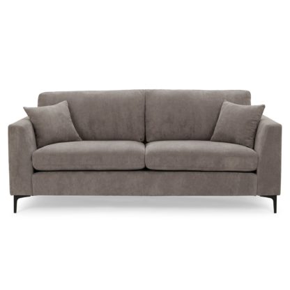 An Image of Edison Velvet 3 Seater Sofa - Grey Grey