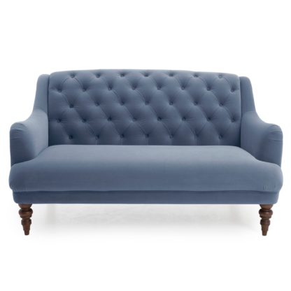 An Image of Natalia Velvet 2 Seater Sofa Pink