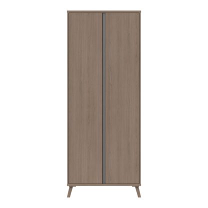 An Image of Jenson 2 Door Wardrobe Dark Grey